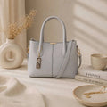 Everyday Elegance Gray simple shoulder bags front view by Zaiduxe
