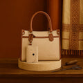 LuxeCarry Cream shoulder bags pakistan front view by Zaiduxe