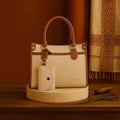 LuxeCarry Cream shoulder bags pakistan front view by Zaiduxe