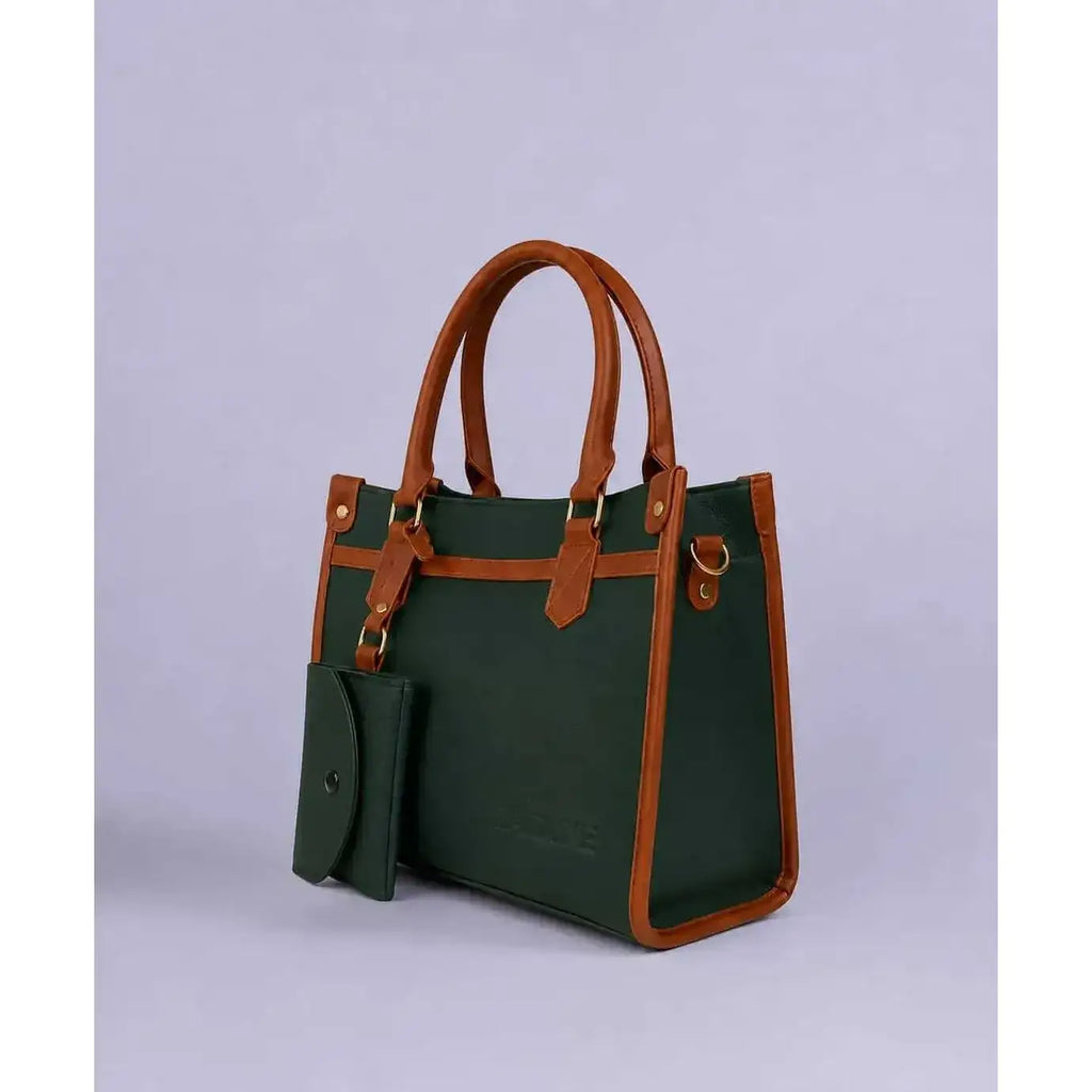 Side profile of Dark Green college bags for girls by Zaiduxe