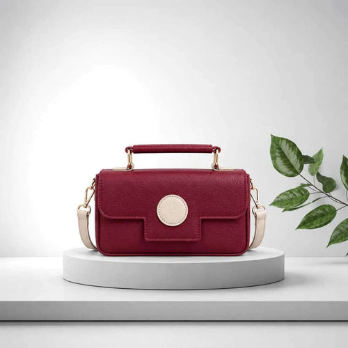 maroon beige handbag online