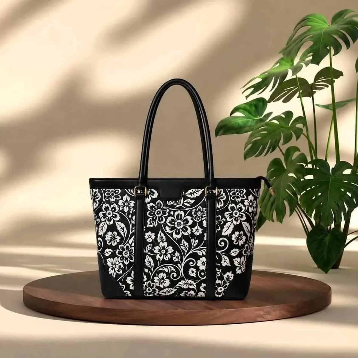 Floral canvas tote bag online